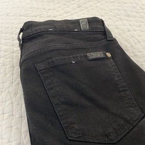 7 for All Mankind b(air) The Ankle Skinny Black Jeans w Distressed Knees - Sz 27